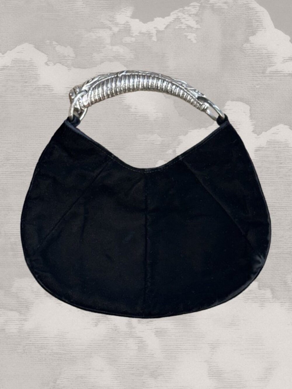 YVES SAINT LAURENT Tom Ford Mombasa Velvet Metal Evening bag Black Mini y2k